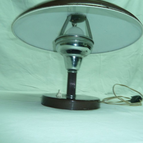 Vintage desk lamp used, brown color, functional