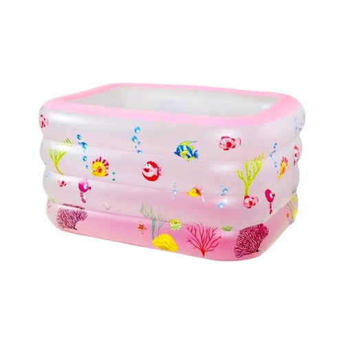 Children's inflatable pool new, 120x95x70cm, pink with designs