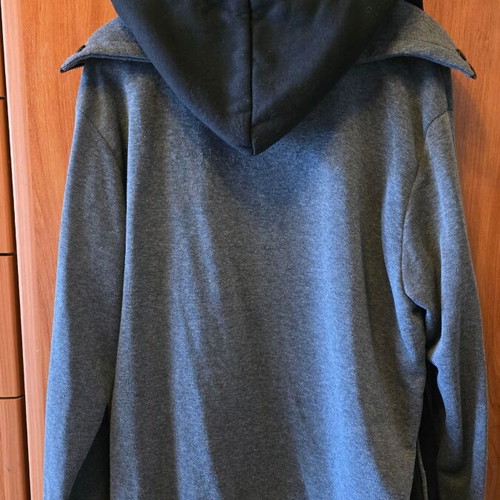 Jacket XL with hood, thin spring, like new, black and gray