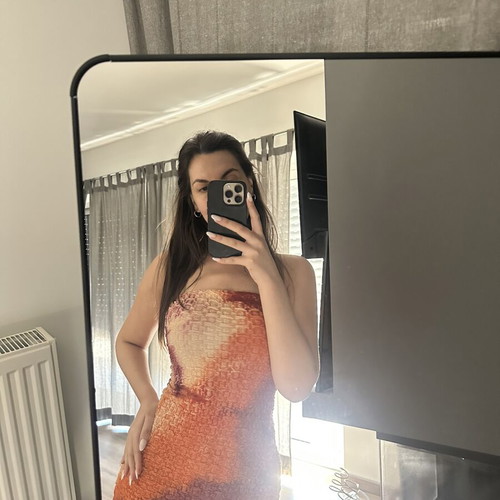 Mindyourstyle Mini Dress like new, colorful orange