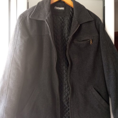 Wool coat used, size M-L, black and gray