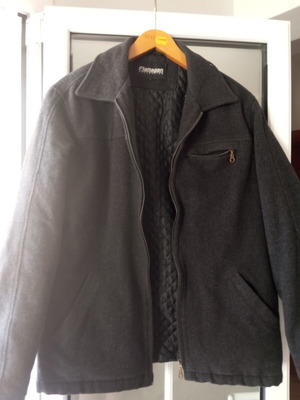 Wool coat used, size M-L, black and gray