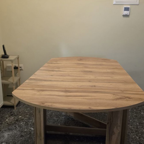 Folding dining table with 2 chairs, ideal for small spaces