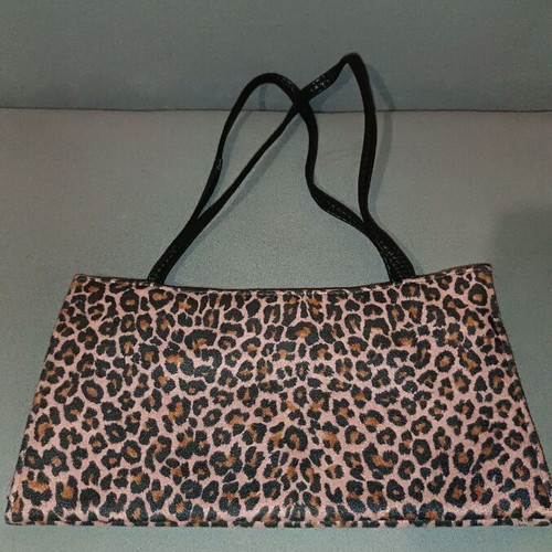 Animal print leopard shoulder bag, synthetic fabric