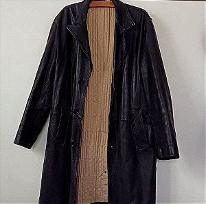 Μαύρο δερμάτινο παλτό Pal Zileri