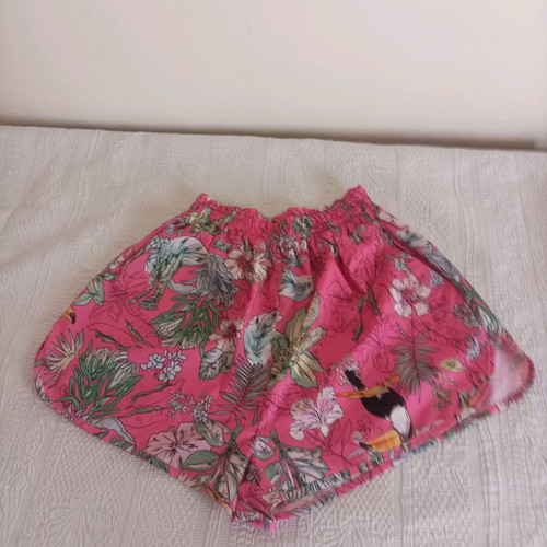 Shorts women's used pink with floral pattern size S