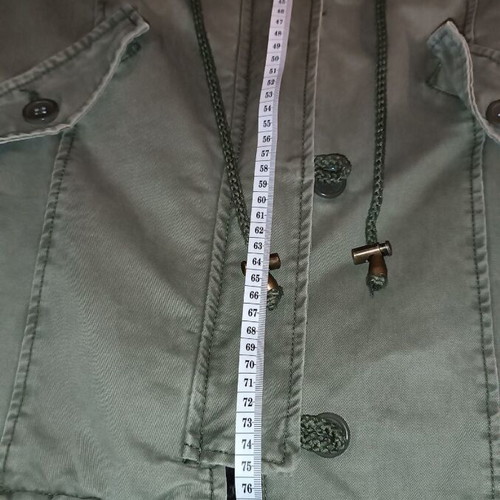 Women's parka jacket used with hood and inner fur khaki