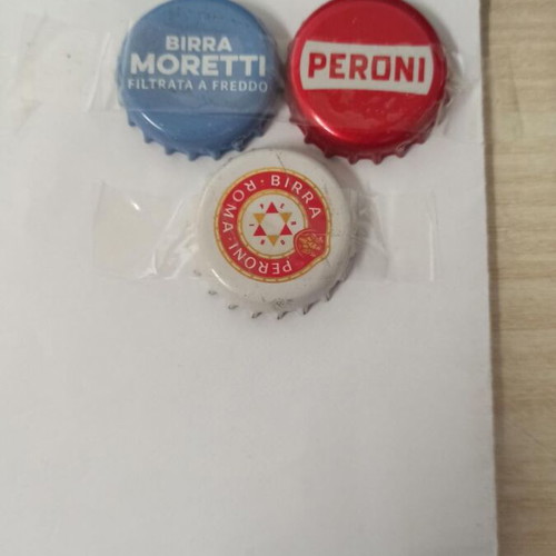 Beer caps used, set of 3 from Italy