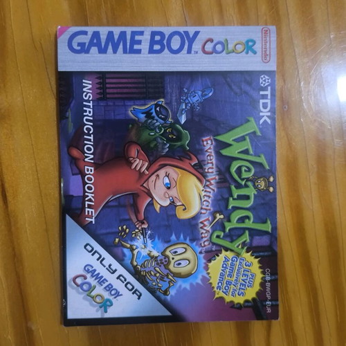 Wendy: Every Witch Way original manual Game Boy Color like new