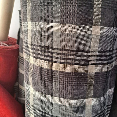 Plaid upholstery fabric gray black 10m x 1.5m new