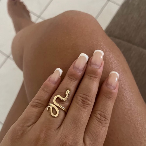Snake ring adjustable, gold tone, like new