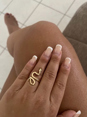 Snake ring adjustable, gold tone, like new