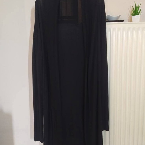 Black cardigan one size like new with belt and soft texture