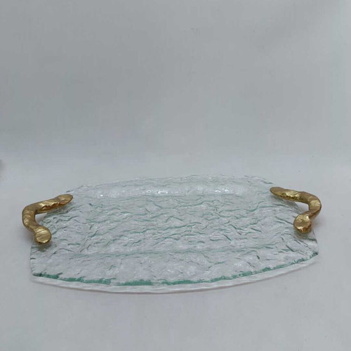 Wedding tray used, made of liquid glass 3x43x29cm
