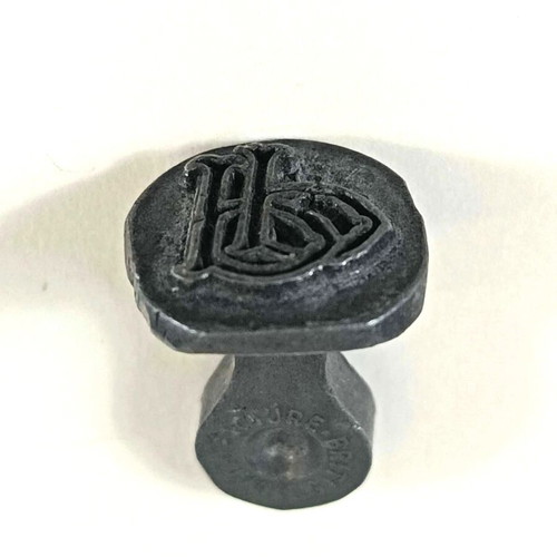 Heller London H&S Victorian wax seal stamp used, monogram