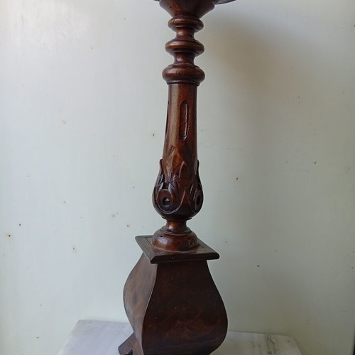 Candlestick with wood carving 43 cm, used