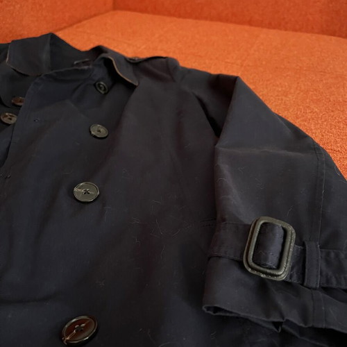 Stradivarius women's navy trench coat size S like new