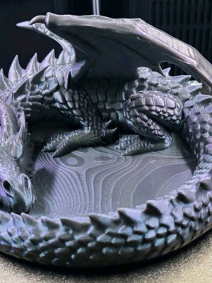 Sleeping Dragon Bowl like new, gray plastic