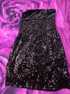 Dress with sequins xs new, mini fitted
