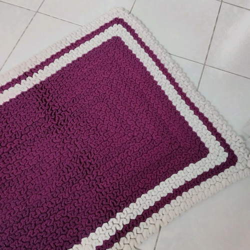 Handmade knitted rug like new, 180x65 cm, pure wool