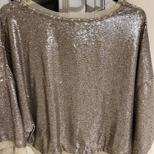 Free People Oversized Top with Sequins, Size XS