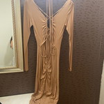 Camel midi dress with sexy cut outs new, ASOS, size XS