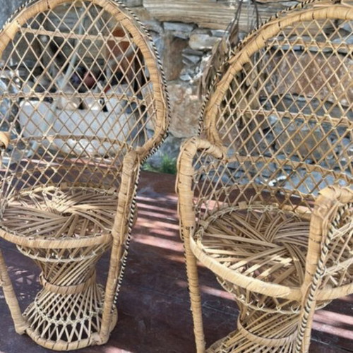 Vintage Emmannuelle Miniature Chairs Set of Two, Perfect Condition
