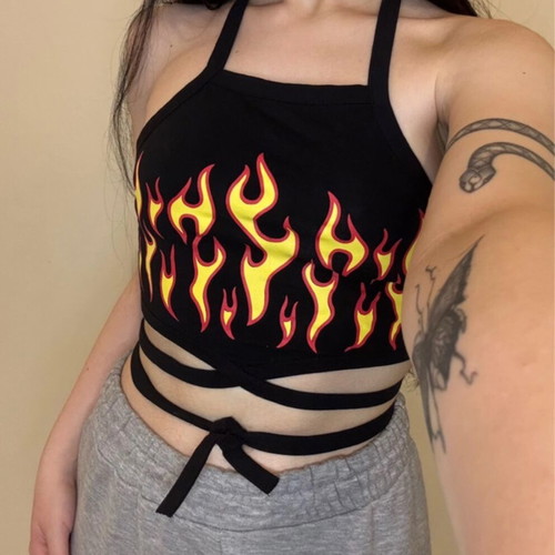 Top like new, size S, black and orange