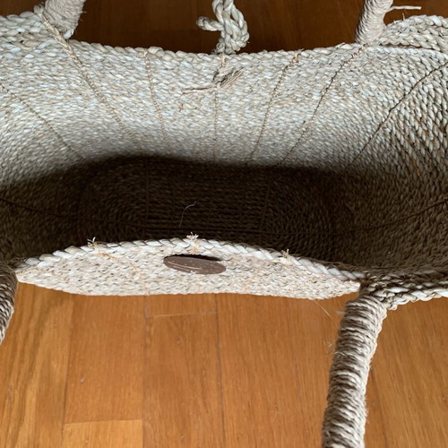 Handbag new summer woven rope and rattan with coconut button