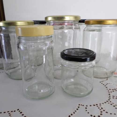 Glass jars for food storage set of 7 750 ml and 2 smaller like new