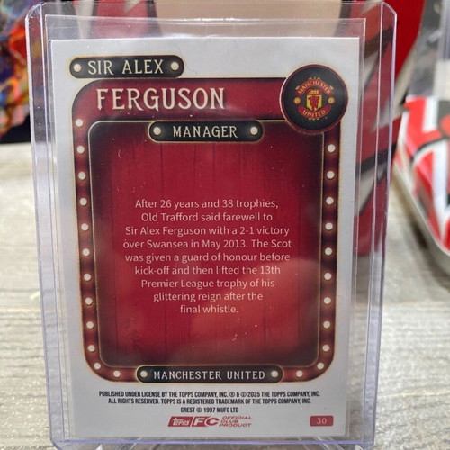 Sir Alex Ferguson Blue Card Panini Topps 2025 Manchester United Collectors New