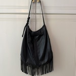 Callista Calypso shoulder bag in black with fringes