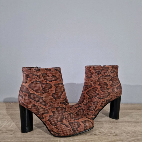 H&M ankle boots used with faux leather snake pattern, size 38