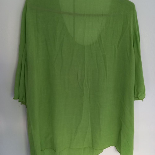 Summer blouse asymmetrical green like new, tunic XL