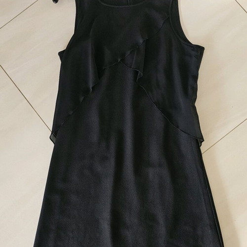 S.Oliver viscose dress with transparencies xsmall like new, black