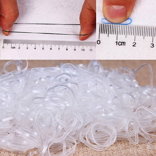 Silicone Hair Elastics Transparent Pack of 1000