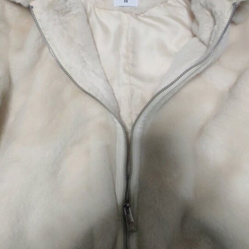 Calliope cream-beige faux fur jacket