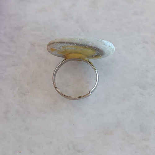 Handmade ring with pebble used