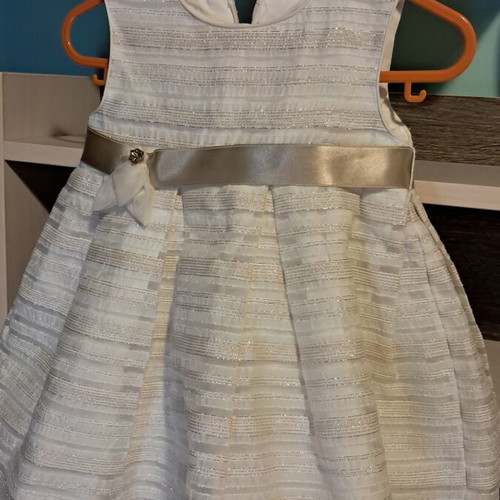 Mayoral baby dress like new, 12 months, beige with gold details