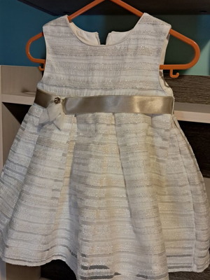 Mayoral baby dress like new, 12 months, beige with gold details