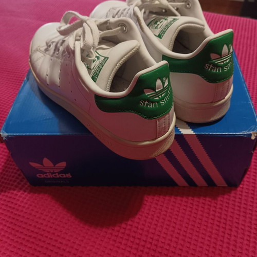 Adidas Stan Smith sneakers used, white, kids size 36