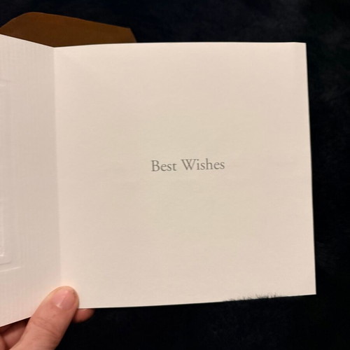 Collectible Art Card "Best Wishes" like new with gold embossed details