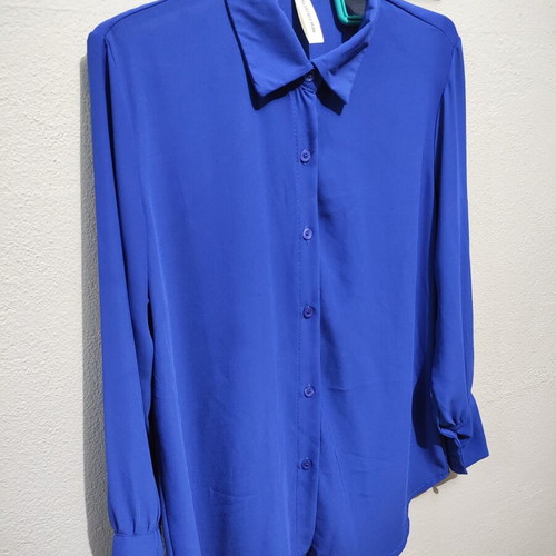 Women's Blue Shirt L/XL like new, polyester, long sleeves