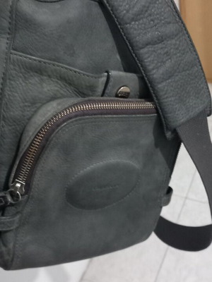 Longchamp Crossbody Messenger Bag, genuine leather, grey
