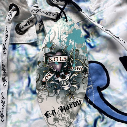 Ed Hardy by Christian Audigier men's board shorts Love Kills Slowly Skull new, size 34