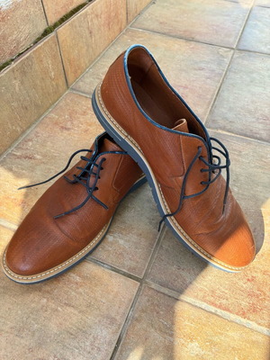 Damiani men's shoes tan like new, leather, size 44