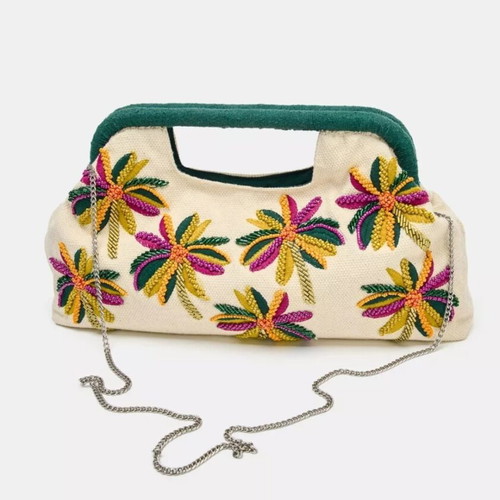 Zara printed pouch new with studs and appliqué designs