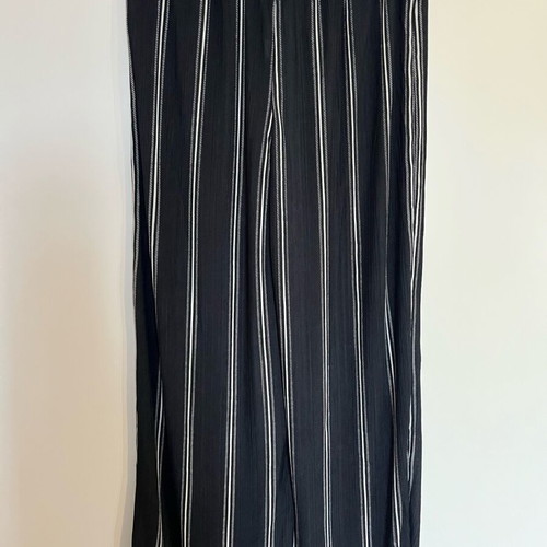 Striped summer palazzo pants S/M like new, black