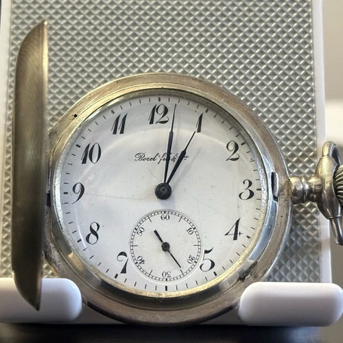 Borel Fils & Cie old silver Swiss pocket watch used