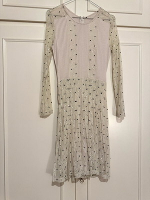 Lace dress new, cream polka dot, size S